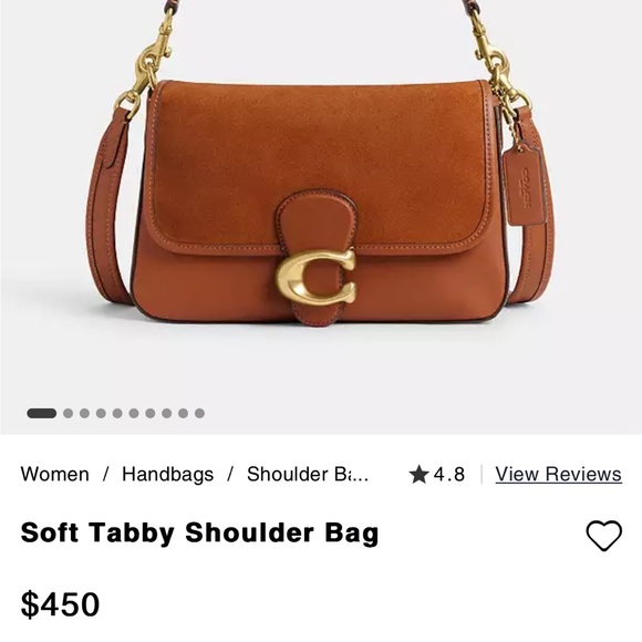 Soft Tabby Shoulder Bag - Shiny Smooth Leather with velvety suede - Picture 10 of 10